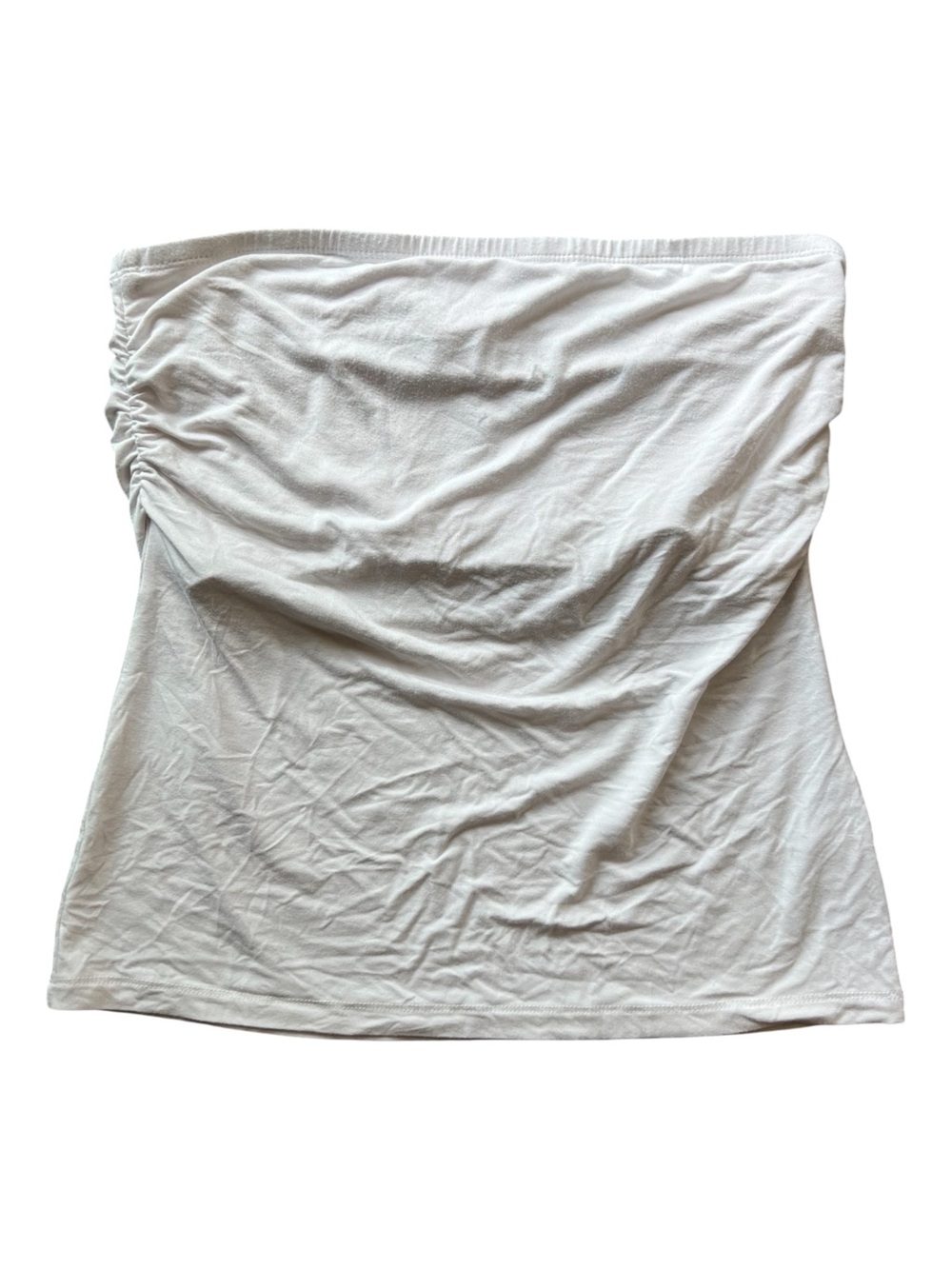 Antistar White Strapless Fold-Over Tube Top | Size Large